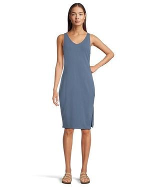 Mod-o-doc Side Split Tank Top Dress Dress Md (Us 8-10) Cotton/Modal/Spandex - Blue