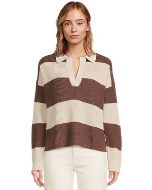 Faherty Miramar Linen Polo Sweater, Cotton/Linen - Black