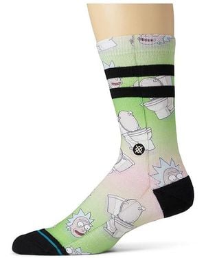 Stance Rick And Morty The Seat Crew Cut Socks Shoes Md (Us Shoe 6-8.5 - Black