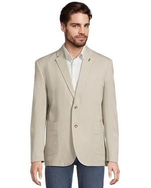 Johnston & Murphy Washed Cotton Dobby Blazer Clothing, Cotton/Spandex - White