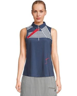 Jamie Sadock Crossings Sleeveless Top Clothing, Polyester/Spandex - Blue