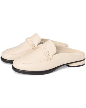 Ecco Sculpted Luxury Braided Mule Flat Shoes, Leather - Black