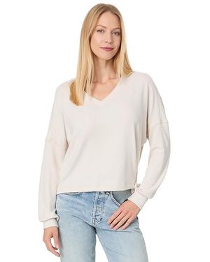 Michael Stars Vic Relaxed V-Neck Pullover (Chateau) Clothing - White