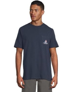 Vineyard Vines Afternoon Sailin America Short Sleeve T-Shirts T Shirt, Cotton - Blue