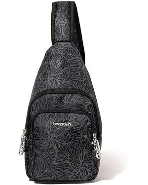 Baggallini Securtex Anti-Theft Daytripper Sling Cross Body Handbags, Nylon - Black