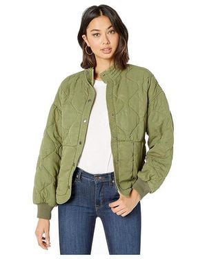 Blank NYC Drop Shoulder Quilted Jacket (Burnt Sage) Clothing - Green