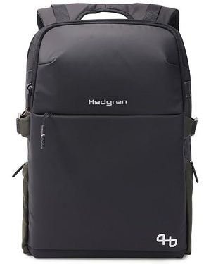 Hedgren Rail Laptop Backpack Computer Bags, Polyester - Black