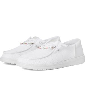 HEYDUDE Wendy Funk Mesh Shoelry Shoes, Synthetic - White