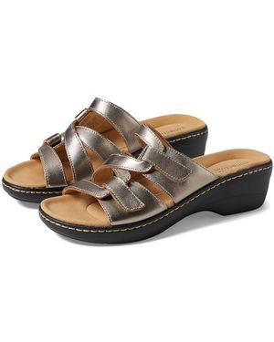 Clarks Merliah Karli (Metallic Leather) Shoes - Gray