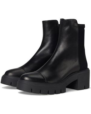 Stuart Weitzman 5050 Soho Bootie Flat Shoes, Leather/Rubber - Black
