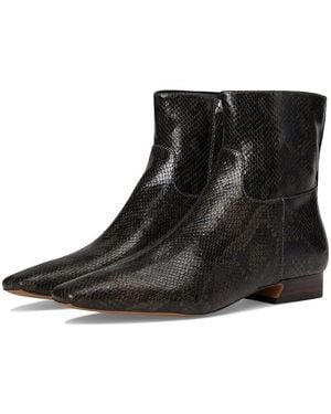Free People Easy Does It Snake Print Ankle Boots Boots, Faux Leather - Black