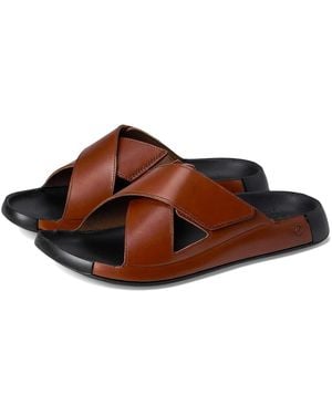 Ecco Cozmo Two Band Cross Slide Sandal Sandals Eu 45 (Us 11-11.5) D - Brown