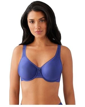 Wacoal Basic Beauty Full Figure Underwire Bra 855192 Bra, Microfiber/Nylon/Spandex - Blue