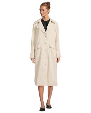 Free People Perry Washed Trench Coat Xs 0-2) Synthetic - Black