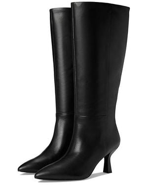 Madewell Knee-High Leather Kitten-Heel Boots - Black