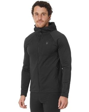 Spyder Gridweb Fleece Hoodie Jacket Jacket, Elastane/Polyester - Black