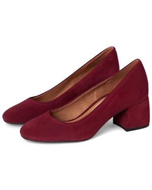 Vionic Carmel Pumps (Syrah Suede) Flat Shoes - Red