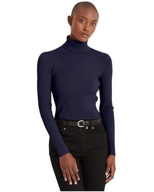 Ralph Lauren Turtleneck Sweater Sweater, Cotton/Modal/Nylon - Blue