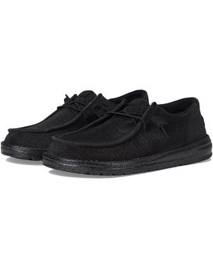 HEYDUDE Wendy Funk Sparkle Flat Shoes, Leather - Black