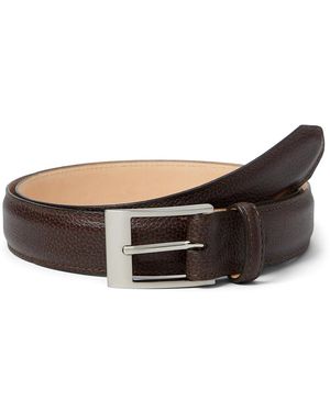 Martin Dingman Delaney 2 Buckle Belts, Brass/Leather - Black