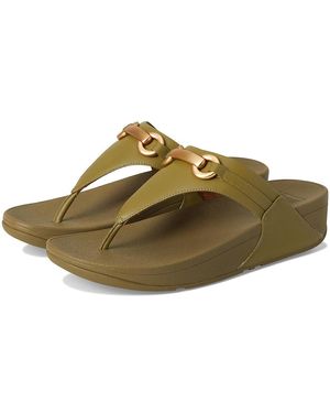 Fitflop Lulu Chunky-Snaffle Leather Toe-Post Sandals Sandals 11 M (B) Leather/Rubber - Green