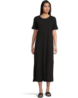 Eileen Fisher Crew Neck Dress Dress, Jersey/Lyocell/Spandex - Black