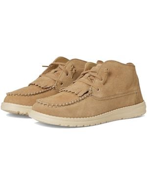 HEYDUDE Wendy Mid Elevated Flat Shoes, Suede - Metallic