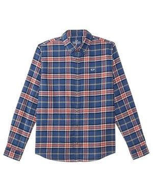Vineyard Vines Pocket Flannel Shirt (Big Kid) Clothing Md (12-14 Big Kid) Cotton/Flannel/Spandex - Blue