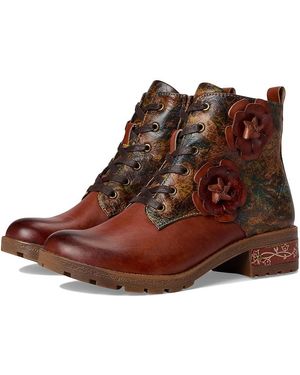 Spring Step Martinela Boots, Leather/Textile - Brown