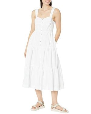 Madewell Suzette Seamed Bodice Tiered Midi Dress Dress, Cotton - Black