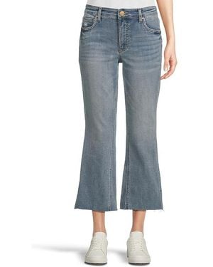 Kut From The Kloth Petite Kelsey High Rise Fab Ab Ankle Flare-Nset Leg Jeans, Cotton/Denim/Polyester - Black