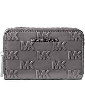 MICHAEL Michael Kors Jet Set Small Zip Around Card Case Coin Purse, Leather - Metallic