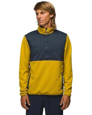 Prana Gridlocked Fleece 1/4 Zip Sweatshirt, Fleece/Polyester/Spandex - Black