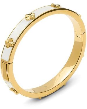 Kate Spade Spade Flower Hinge Bangle Bracelet, Brass - Black