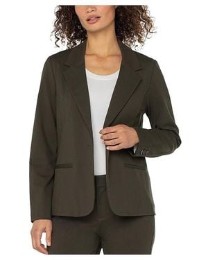 Liverpool Los Angeles Petite Super Stretch Ponte Fitted Blazer Jacket, Elastane/Nylon/Viscose - Black