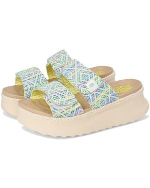 HEYDUDE Delray Slide Surf Baja Sandals, Synthetic - Blue