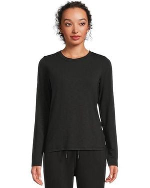 Travis Mathew Cloud Long Sleeve T-Shirts T Shirt, Cotton/Modal/Spandex - Black