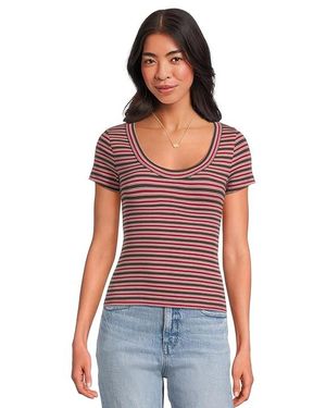 Madewell Scoop Neck Brightside T-Shirts Clothing 2Xs 000) Cotton/Elastane - Blue
