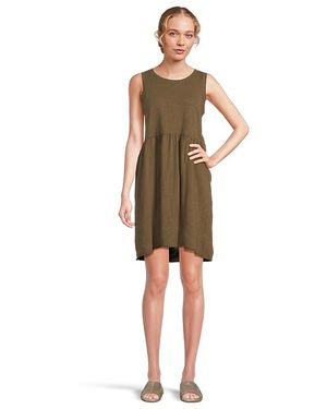 Mod-o-doc Drop Shirred Waist Tank Top Dress Dress Sm (Us 4-6) Cotton - Black