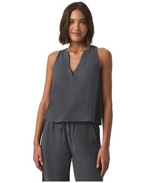 Splendid Kit Gauze V-Neck Tank Top Clothing Md 6-8) Cotton - Black