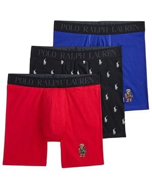 Polo Ralph Lauren Boxer Brief Holiday Gift Set Underwear Rl2000/Polo Nevis Aopp/Heritage Royal, Cotton/Modal/Spandex - Red
