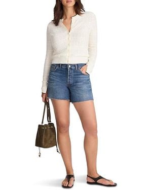 Madewell Solid Everleigh Stitch Cardigan Sweater Ivory & Combo Lg 10-12) Cotton/Elastane/Polyamide - Black