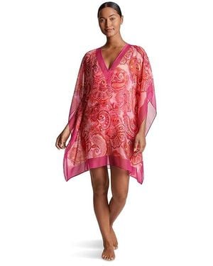 Ralph Lauren Provence Paisley Border Poncho Cover-Up Swimwear Sm (Us 6) Polyester - Red