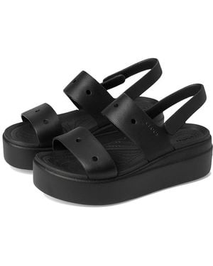 Crocs™ Brooklyn 4U Low Wedges Sandals, Synthetic - Black