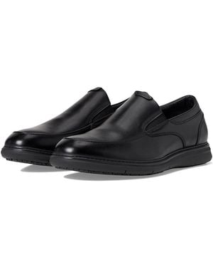 Nunn Bush Chase Slip Resistant Work Slip-On For Restaurant Food Service Hospitality Shoes 7.5 M (D) Leather - Black