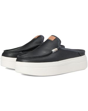 HEYDUDE Austin Lift Leather Shoes - Black
