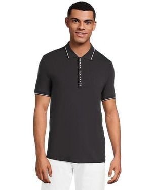 ARMANI EXCHANGE Classic Polo Clothing, Cotton - Black