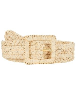 Ralph Lauren Raffia Straw Cover Square 40 Wide Belts - Metallic
