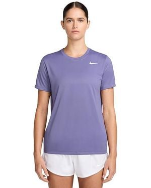 Nike Dri-Fit Relaxed Short Sleeve T-Shirt Workout Sm (Us 4-6) Polyester - Blue