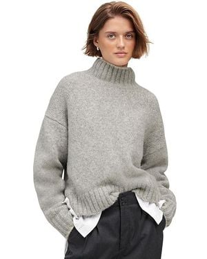 Madewell Fluffy Wool Balham Hi-Low Turtle Sweater 2Xl 18) Polyamide/Wool - Gray